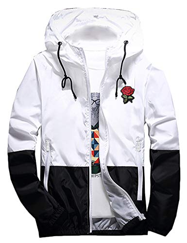 Amazon.com: Rexcyril Men's Rose Floral Windbreaker Hooded Jacket